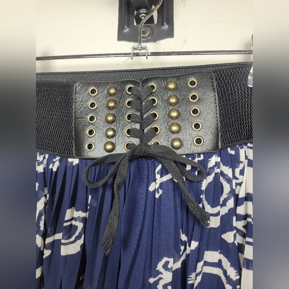 Magic Boho Geometric Pleated Circle Accordion Maxi Skirt sz 1X - Picture 2 of 9